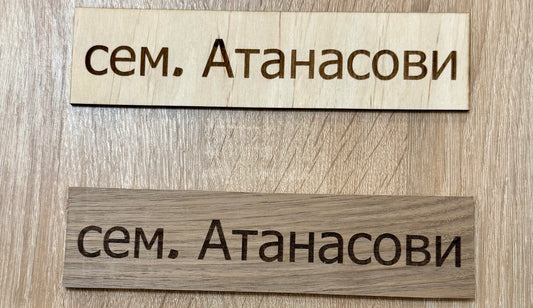 Правоъгълна табелка за врата